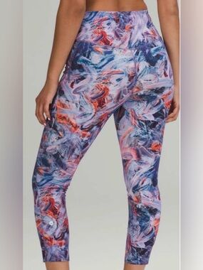 lululemon athletica women’s Painted Swirl High-Rise Leggings - Purple, Blue, Red